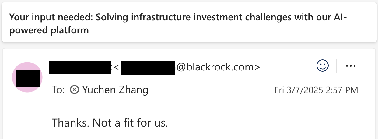 Cold outreach response 1